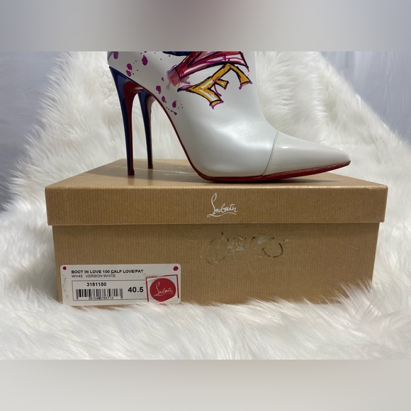 Christian Louboutin Boot In Love Calf Ankle Boot White So Kate - Picture 2 of 5